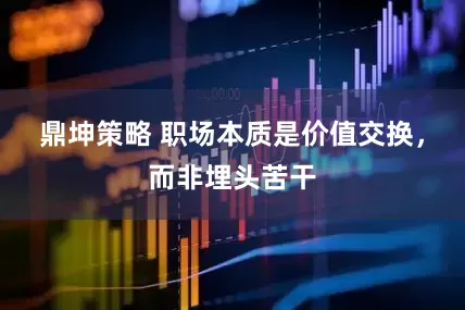 鼎坤策略 职场本质是价值交换，而非埋头苦干