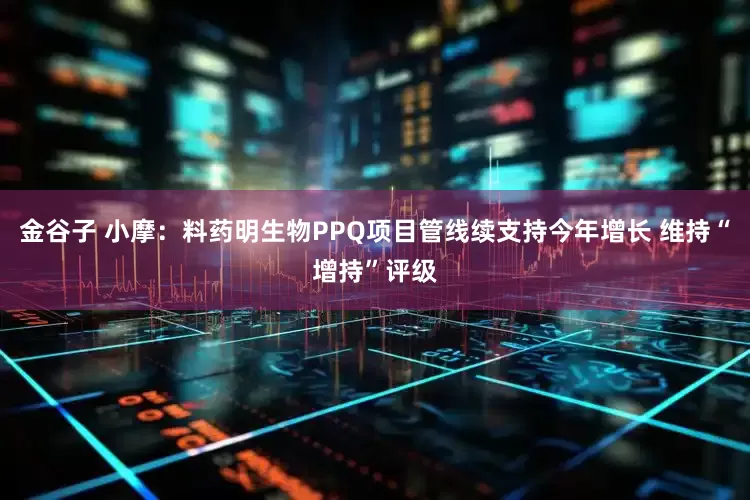 金谷子 小摩：料药明生物PPQ项目管线续支持今年增长 维持“增持”评级